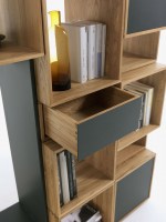 Freedom bookcase with IronDust drawers & doors